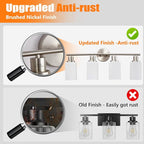 DLLT 4-Light Bathroom Light Fixtures: Nickel Modern Vanity Lights - Image 4