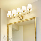 Bathroom Light Fixtures, 5 Light Brushed Gold Vanity Lights - Image 8