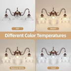 Vintage Bathroom Vanity Light, 3-Light Matte Antique Red Bronze Finish Wall - Image 9