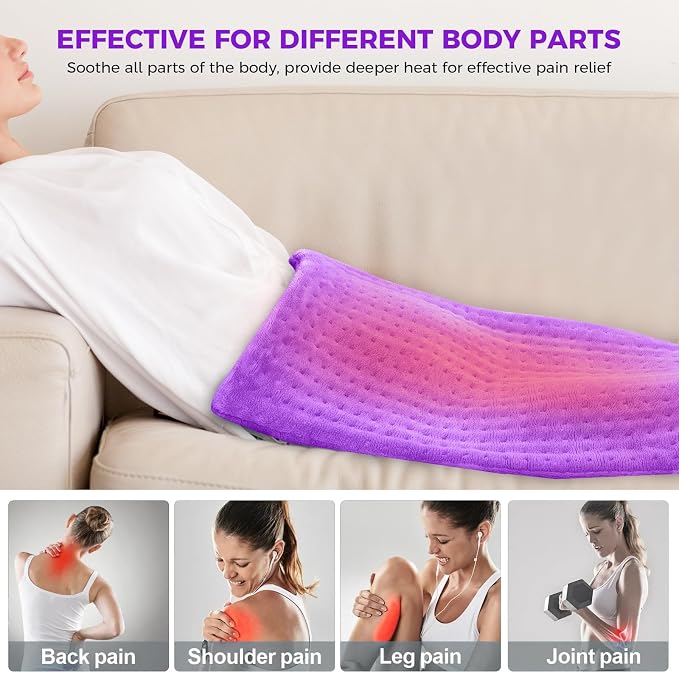 NOWWISH Heating Pad for Back Pain Relief & Period Cramps, 33x17 Inches Large - Image 5