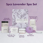 Natural Amor 5-Piece Lavender Spa Gift Set – Bath Bomb, Body Butter, Bar Soap - Image 2
