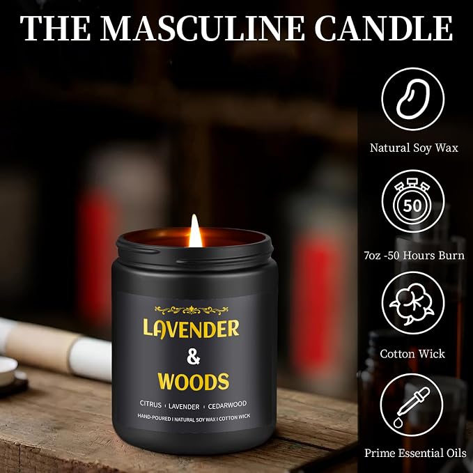 Lavender Woods Candle, 7 oz Scented Candle - Image 5
