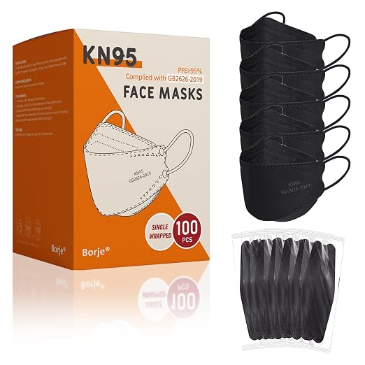Borje KN95 Face Masks, Individually Wrapped Respirator Mask Filter Efficiency by Borje