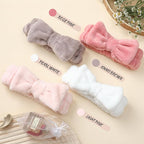 VITEVER 4 Pack Spa Headband for Washing Face, Girls Makeup Bow Tie Hair Band - Image 3