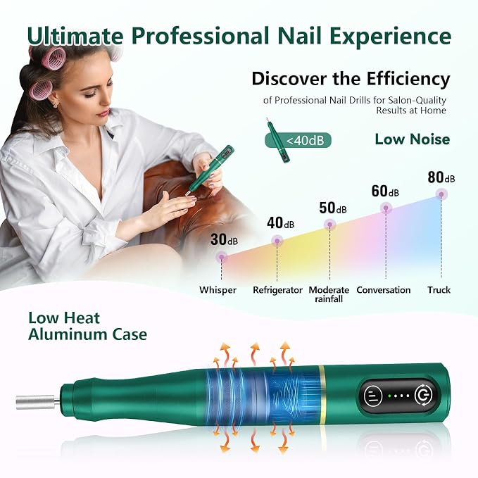 TUOBEO Cordless Nail Drill Electric Rechargeable File Kit, Professional Efile - Image 6