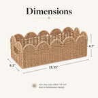 Scalloped Khaki Toilet Tank Basket - Image 5