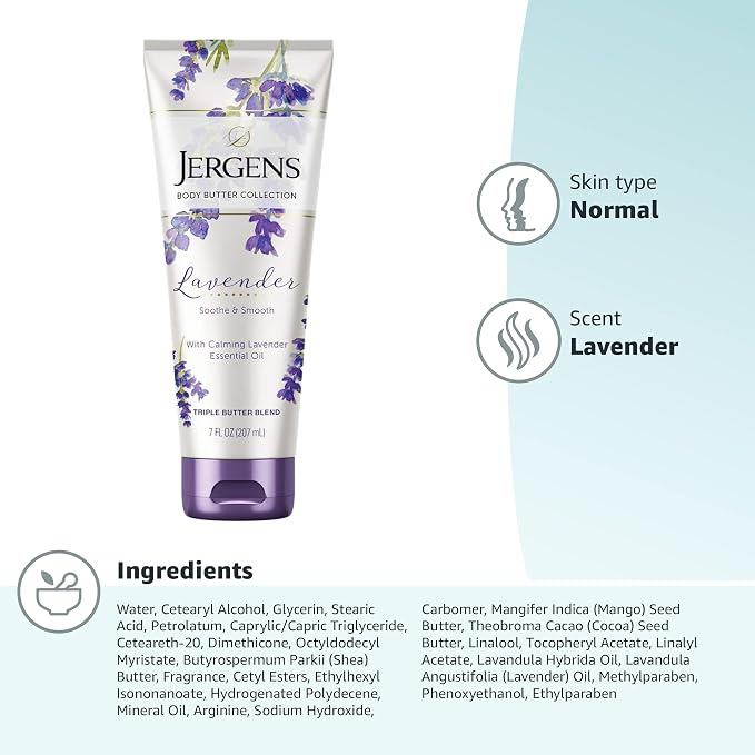 Jergens Lavender Body Butter Hand and Body Lotion, Moisturizer - Image 10