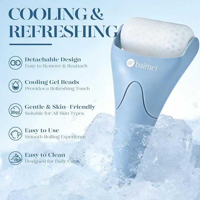 BAIMEI IcyMe Ice Roller for Face and Gua Sha Facial Tool Set, Ice Face Roller - Image 2