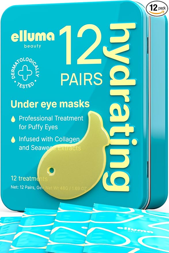Under Eye Patches 12 Pairs of Themed Hydrogel Eye Gel Pads by EllumaBeauty