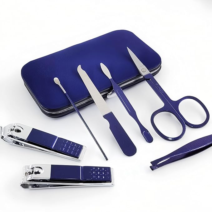 QURIPE 7pcs Manicure Set, Nail Clippers Kit, Stainless Steel Manicure Kit - Image 2