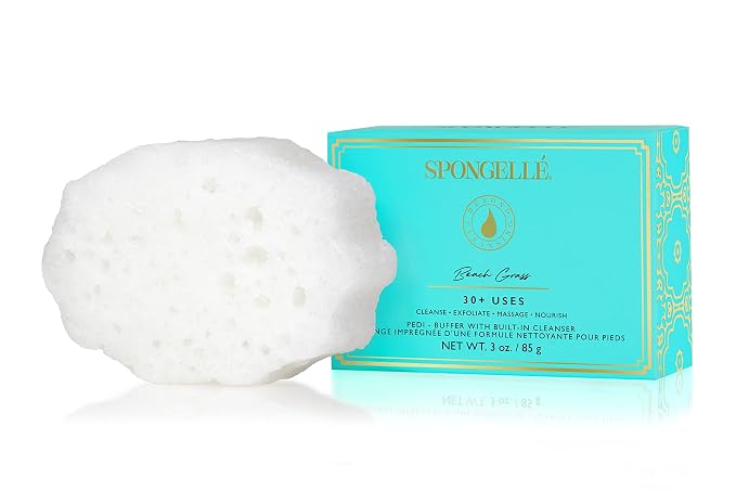 Spongellé Beach Grass Pedi Buffer Bath Sponge | Exfoliating Foot & Heel Scrub | by Spongell%C3%A9