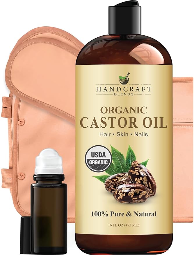 Handcraft Blends Castor Oil Pack Wrap | Organic Castor Oil 16 oz | Reusable by HandcraftBlends