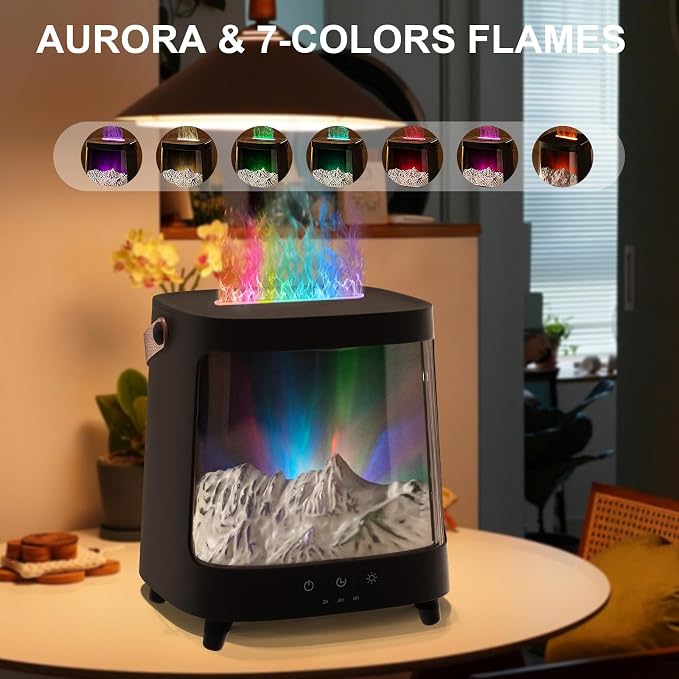 Essential Oil Diffuser, Upgraded Portable Aurora Flame Aromatherapy Scent Aroma - Image 2