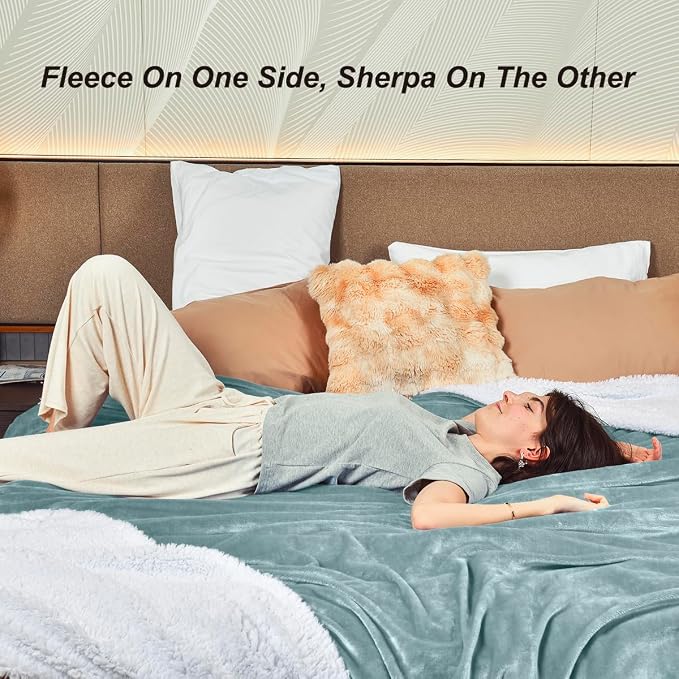 KAWAHOME Sherpa Fleece Queen Size Blanket - Image 4