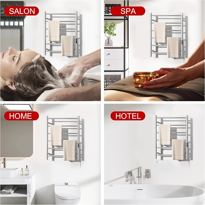 Heated Towel Racks for Bathroom, Wall Mounted Electric Towel Warmer Racks - Image 6