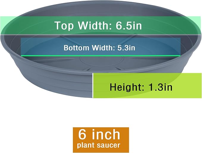 Plant Saucer 6 Inch 4 Pack 6 8 10 12 14 16 18 20 25, Plastic Plant Trays - Image 2