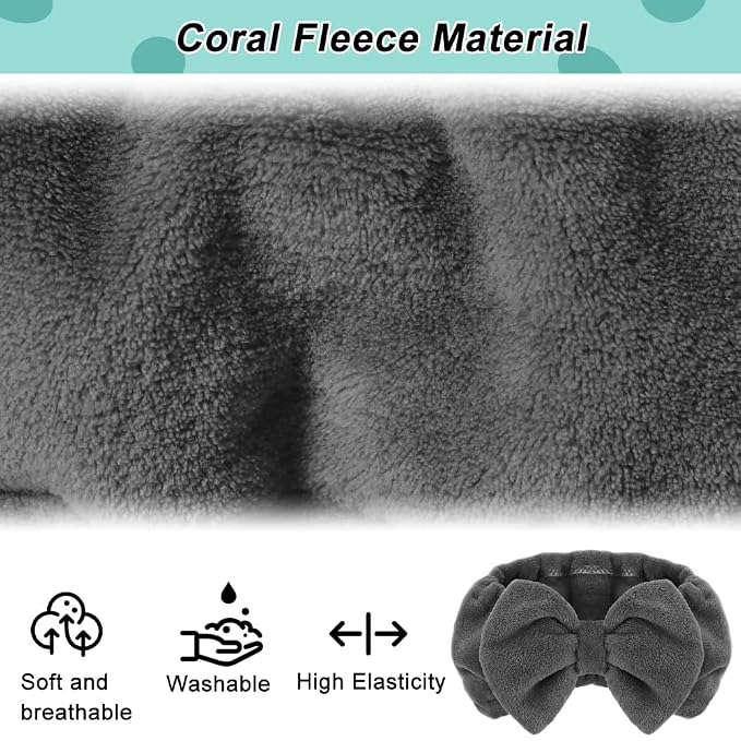 Shintop Makeup Headband Soft Carol Fleece Spa Headband - Image 3