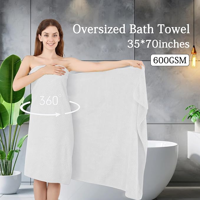 Extra Large Bath Towels Set 35x70 Inches - Image 2