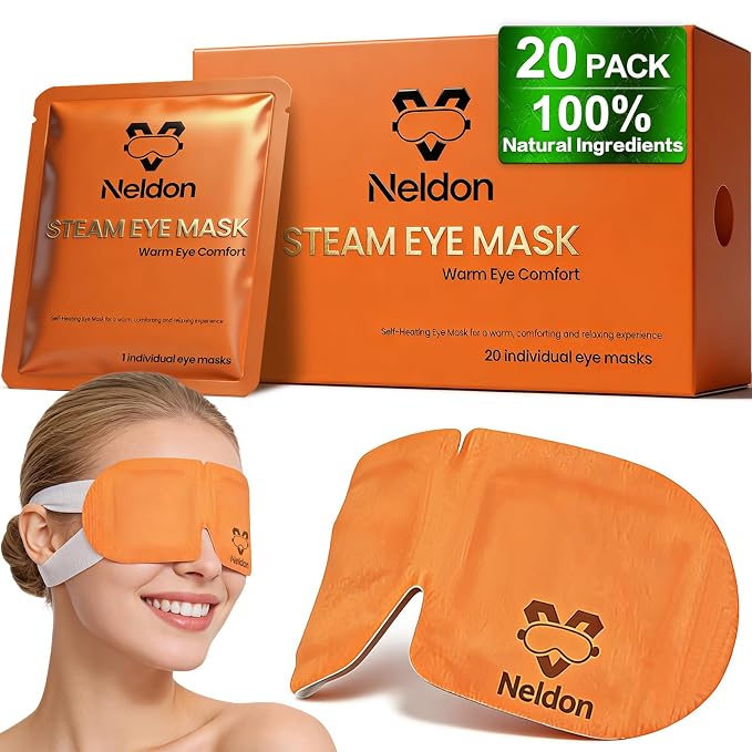 Neldon 20 Pack Steam Eye Mask Disposable, Self Heating Heated Warm Compress by Neldon