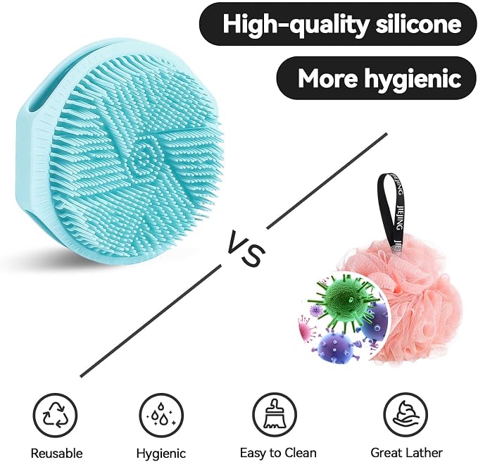 2-Pack Soft Silicone Dual-Sided Body Scrubber & Loofah | Gentle Exfoliating - Image 6