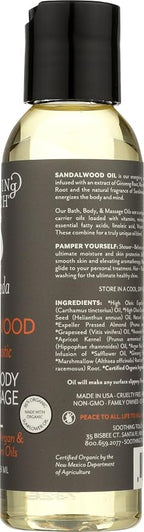 Soothing Touch Organic Bath, Body & Massage Oil, Sandalwood, 4 Fl Oz - Image 7