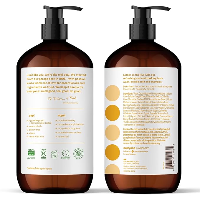 Everyone 3-in-1 Soap, Body Wash, Bubble Bath, 32 Ounce, Coconut and Lemon - Image 2