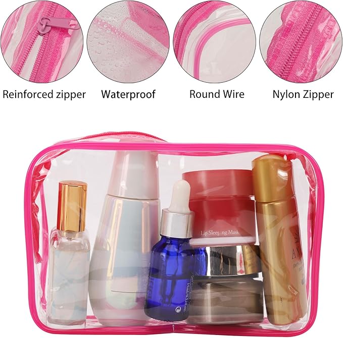 Tbestmax 10 Pcs Clear Cosmetic Bags Small Makeup Bags Portable Waterproof - Image 3