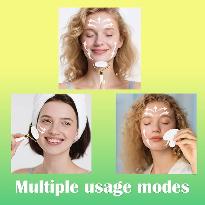 Jade Roller Gua Sha Tools – Nature Gua Sha Facial Tool Skin Tightening Face - Image 4