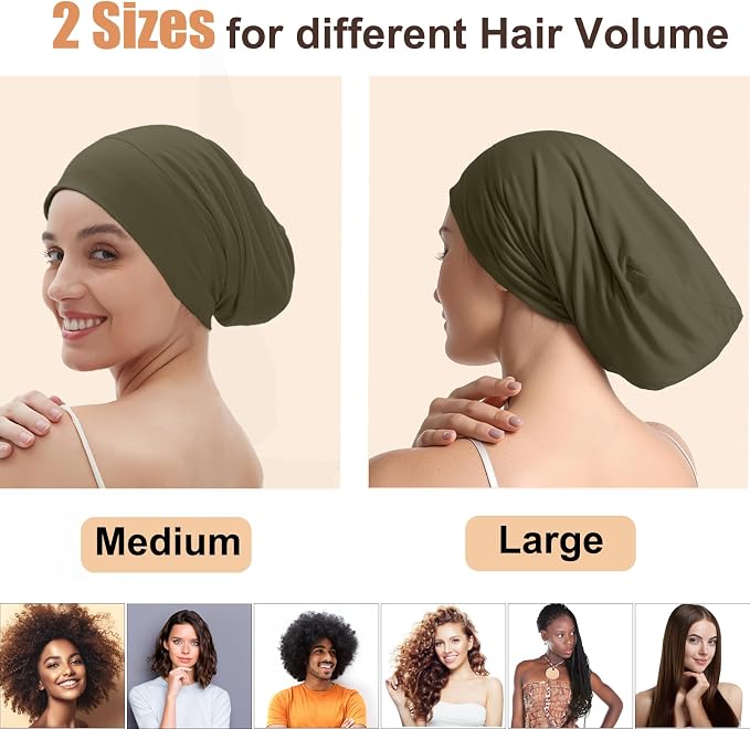 Satin Bonnet for Sleeping Night Cap, Adjustable Satin Lined Silk Bonnets Sleep - Image 2