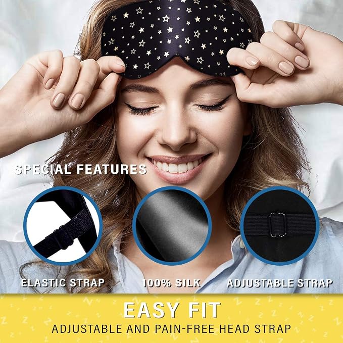 Silk Sleep Eye Mask for Men Women, Comfortable Super Soft Eye Mask - Image 5