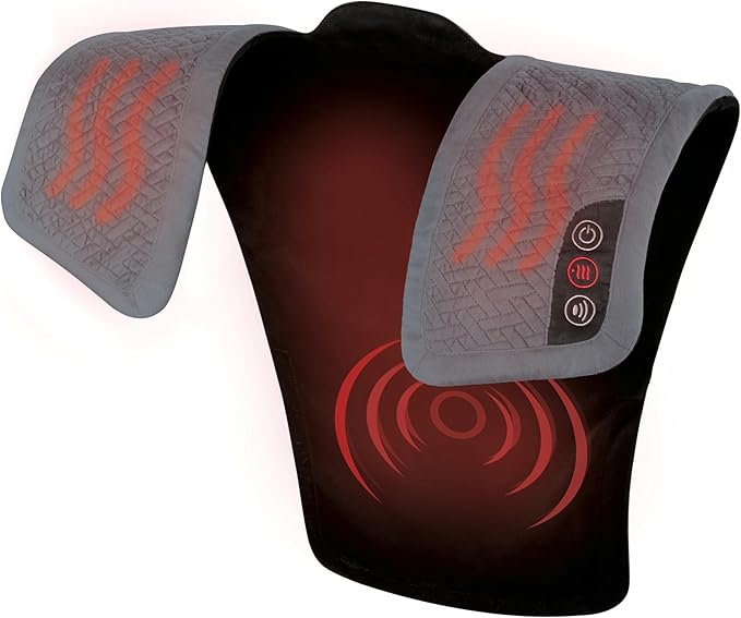 Homedics Vibration Heated Shoulder Massager Wrap, Comfort Pro Elite, Soft Fabric by Homedics