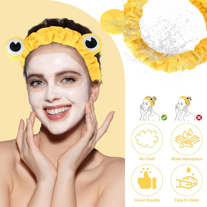 Jowmoy yellow Frog Eye Elastic Headband - Image 4