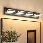 VOLISUN Modern 30-Inch 4-Light Black LED Bathroom Vanity Light Fixtures Over by VOLISUN
