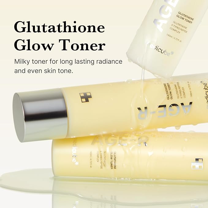 medicube Age-R Glutathione Glow Milky Toner, Low-Irritation Double Layer Toner - Image 2