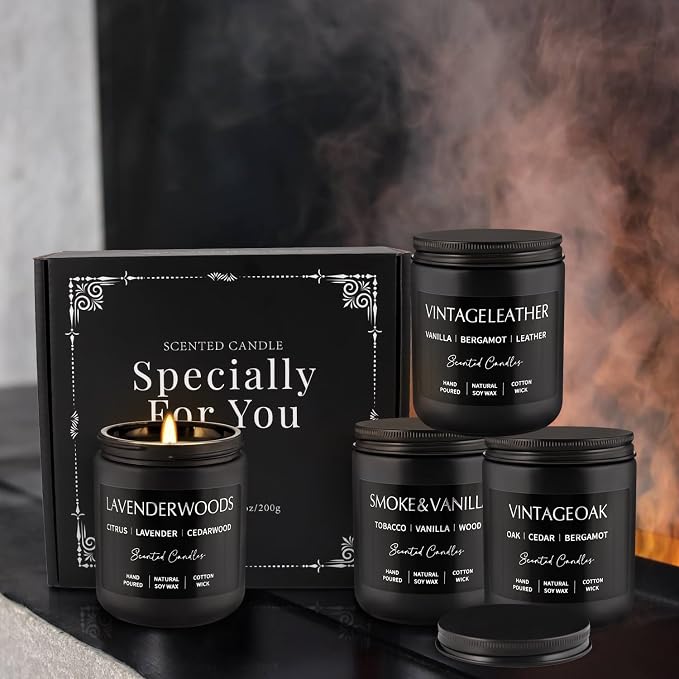 WPONSZU 4Psc Scented Candles Set, 7oz Gifts - Image 2
