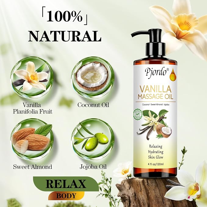 Pjordo Massage Oil for Massage Therapy, Lavender Oil, - Image 3