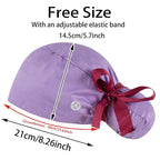 Scrub Caps Women Bouffant Scrub Hats Caps Nurses, Adjustable Working Cap - Image 3