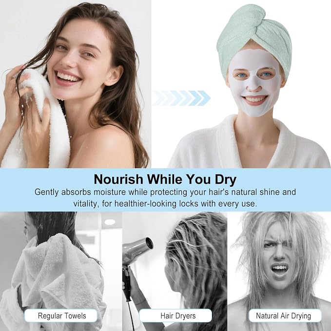 Microfiber Hair Drying Towel Wrap - Image 8