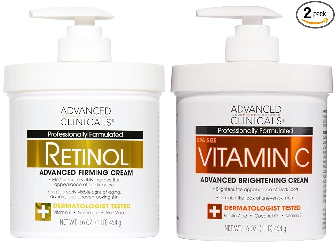 Advanced Clinicals Retinol Body Lotion + Brightening Vitamin C Lotion 2pc by AdvancedClinicals