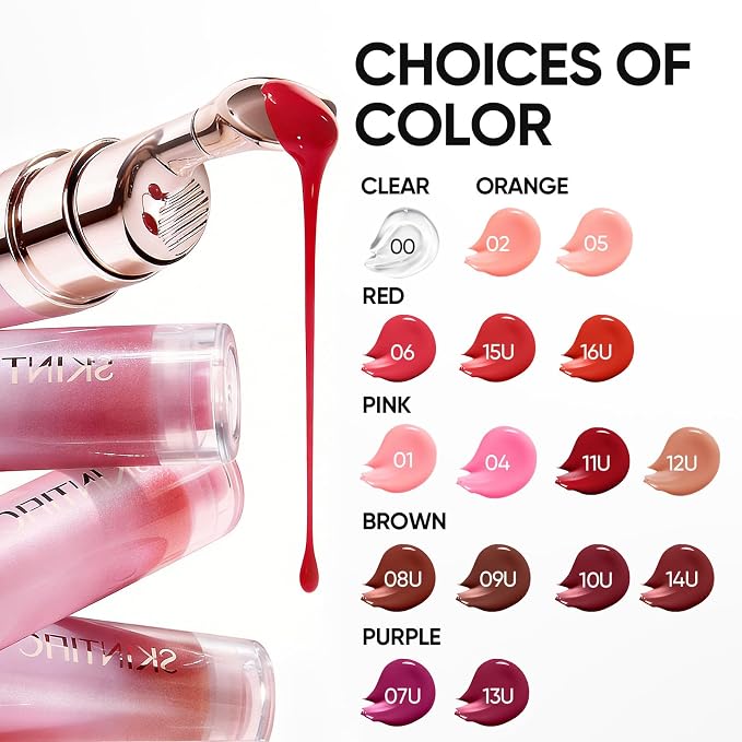 SKINTIFIC Peptide Brightening Lip Serum, Hydrating & Plumping Tinted Lip Gloss - Image 8