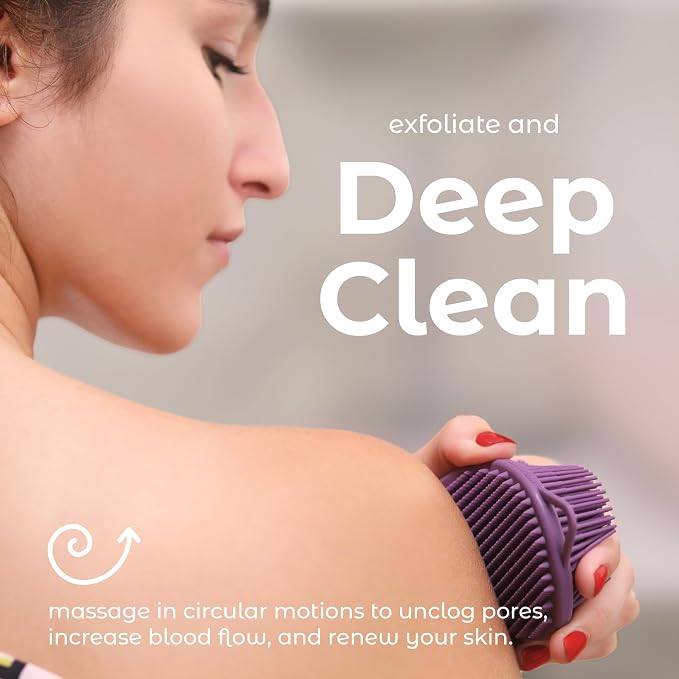MainBasics Silicone Body Scrubber Dual-Sided Shower Loofah and Exfoliator - Image 5