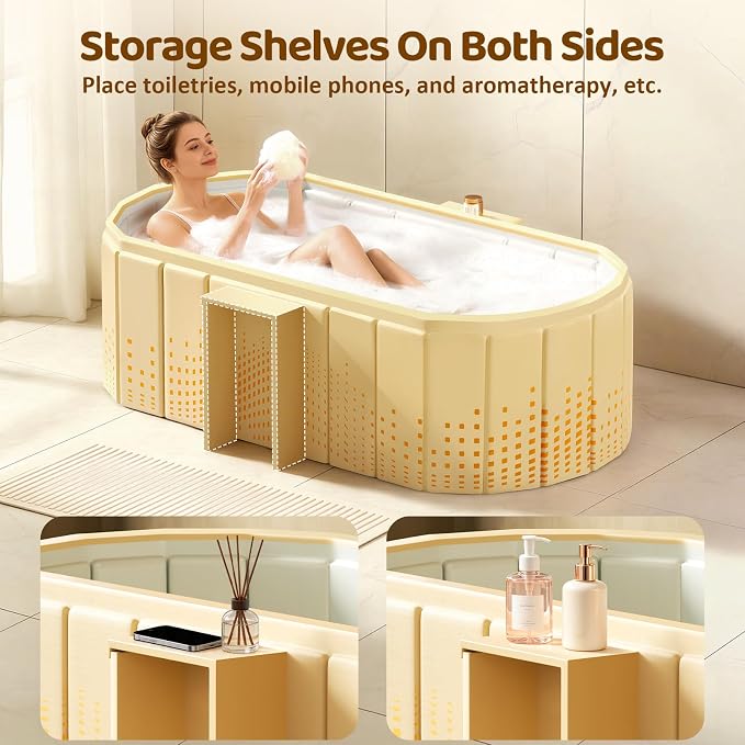 Portable Foldable Bathtub, Freestanding Bathtub No Installation, Bathroom SPA - Image 3