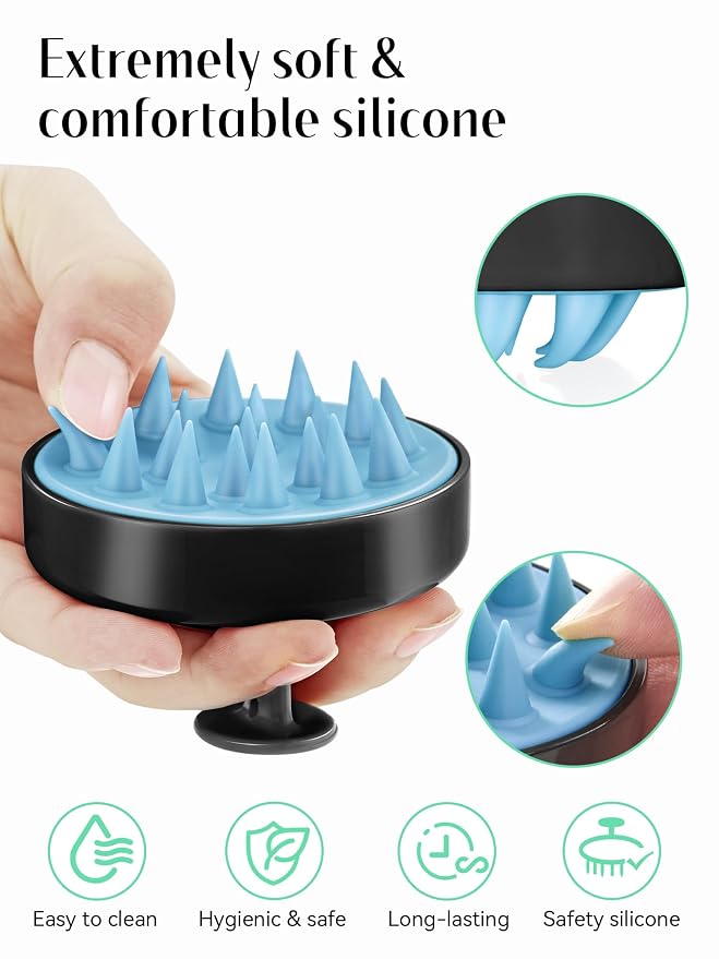 HEETA Scalp Massager Hair Growth, Soft Silicone Scalp Scrubber Shampoo Brush - Image 3