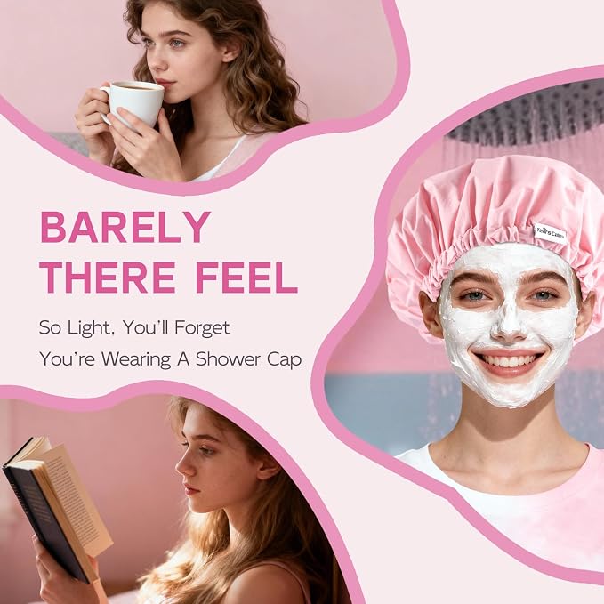 Years Calm Shower Cap for Women Waterproof Reusable – 27g Ultra Lightweight - Image 6