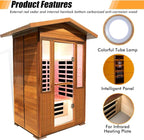 2 Person Outdoor Sauna Infrared Saunas Dry Sauna Room 120V Red Cedar and - Image 5
