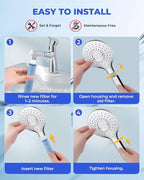 FanpBow 4 Pack Shower Head Filter Replacement Cartridge Compatible - Image 6