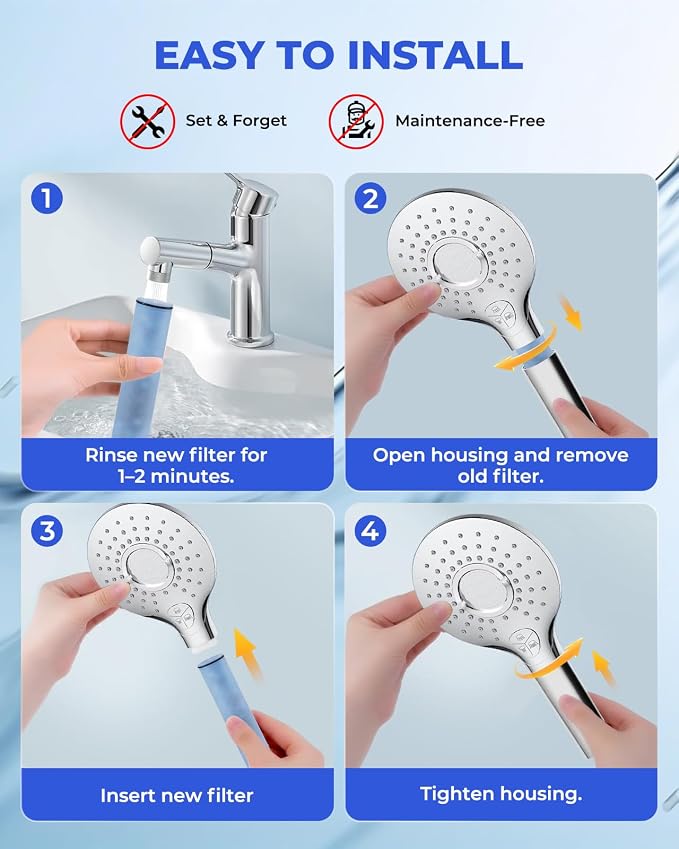 FanpBow 4 Pack Shower Head Filter Replacement Cartridge Compatible - Image 6