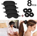 Satin Eye Mask 8Pcs Silk Sleep Masks Silky Blindfold Eyeshade Blackout Eyes - Image 2