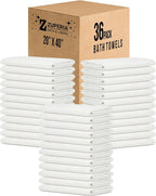 ZUPERIA White Bath Towels Bulk 36 Pack - Image 9