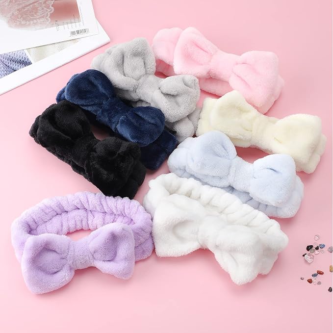 WSYUB Spa Headband, Headband for Washing Face, Shower Skin Care Fluffy Stocking - Image 6